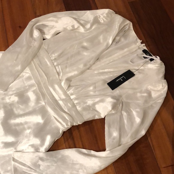 NWT Lulus white satin jumpsuit - Picture 7 of 16